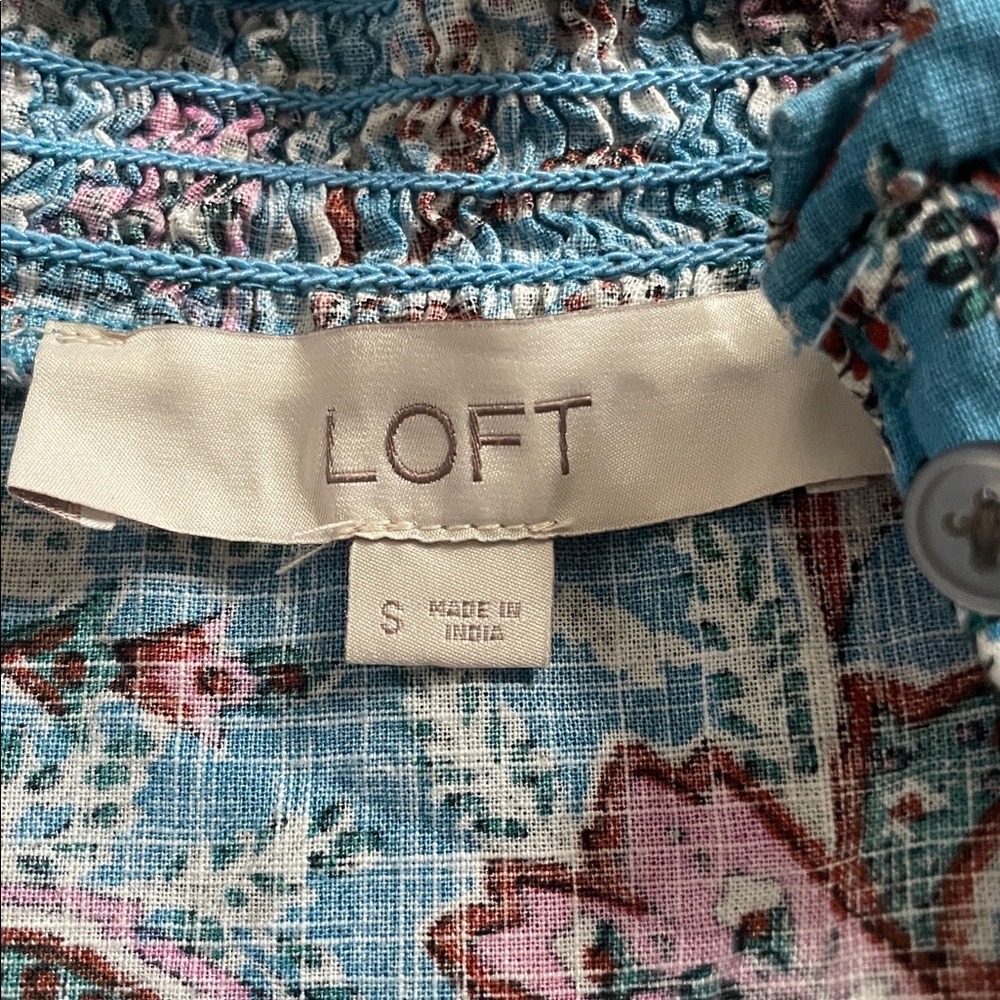 LOFT Multicolor Floral Ruffle Blouse - Picture 2 of 2